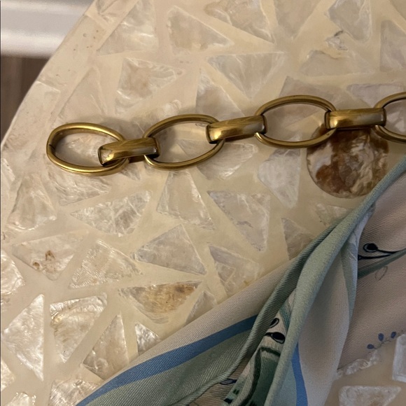 AUTHENTIC Zimmermann Floral Scarf with Gold Chain Accent - Picture 4 of 12